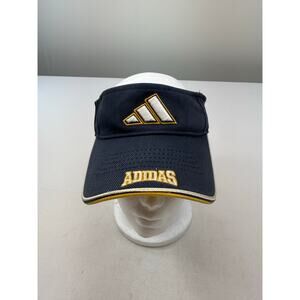 Adidas Navy Yellow Y2K Visor Hat Adjustable Sports Tennis Golf Preppy Streetwear
